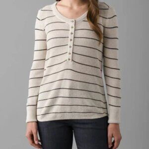 Prana Striped Women's Henley Thermal Top | Size M | NWOT
